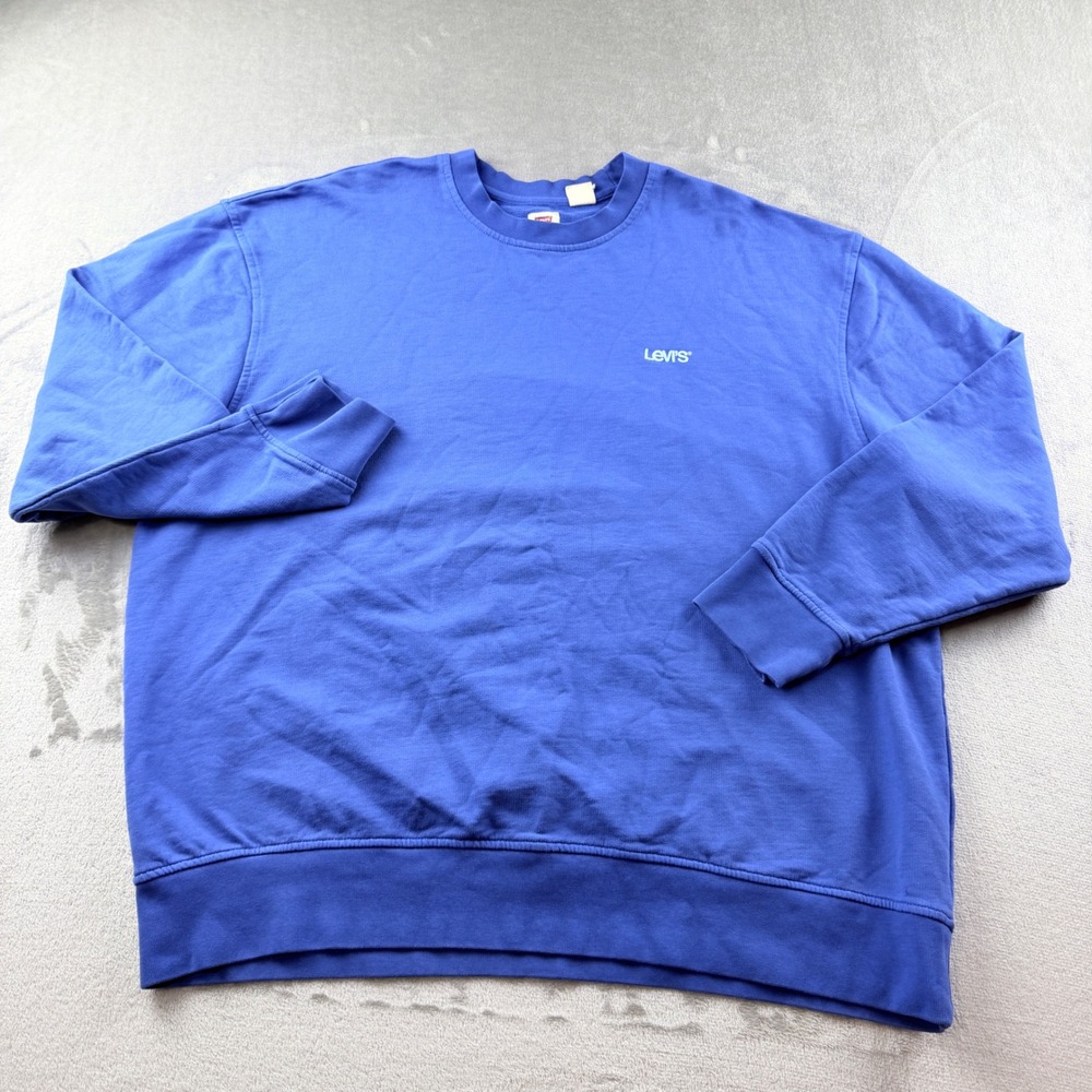 Levi's Men's XL Relaxed Fit Crewneck Sweatshirt Blue Cotton Pullover A15720037